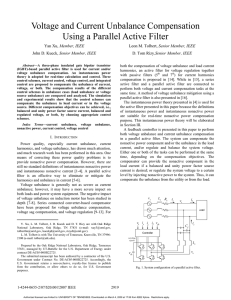 Voltage and Current Unbalance Compensation Using a Parallel Active Filter Member, IEEE