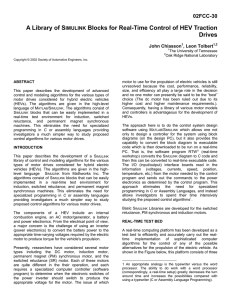 A Library of S Blocks for Real-Time Control of HEV Traction Drives 02FCC-30