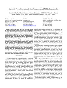 Electronic Power Conversion System for an Advanced Mobile Generator Set