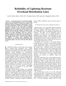 Reliability of Lightning Resistant Overhead Distribution Lines Member, IEEE,