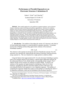 Performance of Parallel Eigensolvers on Electronic Structure Calculations II Robert C. Ward