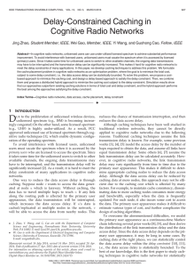 Delay-Constrained Caching in Cognitive Radio Networks