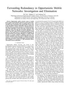 Forwarding Redundancy in Opportunistic Mobile Networks: Investigation and Elimination Wei Gao
