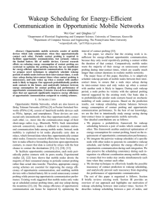 Wakeup Scheduling for Energy-Efficient Communication in Opportunistic Mobile Networks Wei Gao