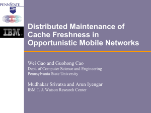 Distributed Maintenance of Cache Freshness in Opportunistic Mobile Networks