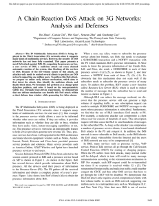 A Chain Reaction DoS Attack on 3G Networks: Analysis and Defenses