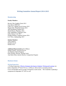 Writing Committee Annual Report 2014-2015  Membership