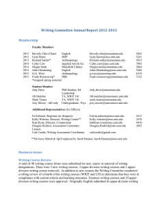 Writing Committee Annual Report 2012-2013 Membership