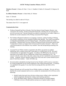 ASCRC Writing Committee Minutes, 10/12/11 Members Present: Ex-Officio Members Present: