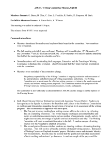 ASCRC Writing Committee Minutes, 9/21/11 Members Present: Ex-Officio Members Present: Communication Item: