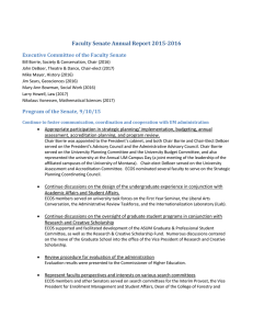 Faculty Senate Annual Report 2015-2016 Executive Committee of the Faculty Senate
