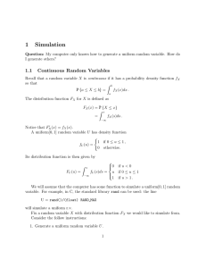1 Simulation 1.1 Continuous Random Variables