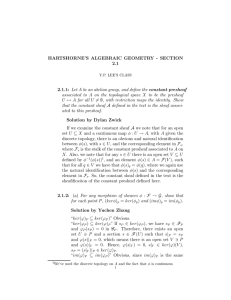 HARTSHORNE’S ALGEBRAIC GEOMETRY - SECTION 2.1 Let U 7→ A
