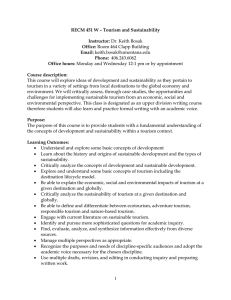 RECM 451 W – Tourism and Sustainability Instructor: Office: