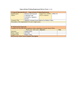 Upper-division Writing Requirement Review Form