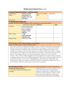 Writing Studies –  Department of Applied Arts and