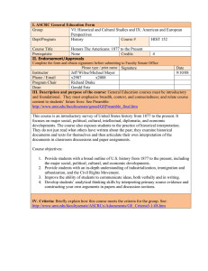 I. ASCRC General Education Form Group Perspectives