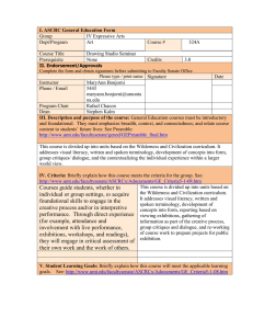 I. ASCRC General Education Form Group IV Expressive Arts Dept/Program