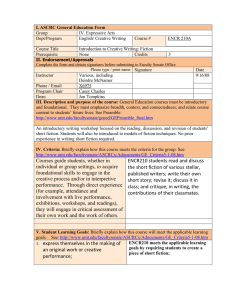 I. ASCRC General Education Form Group IV. Expressive Arts Dept/Program