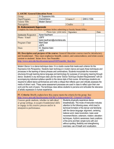 I. ASCRC General Education Form IV: Expressive Arts Group Drama/Dance