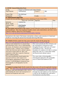 I. ASCRC General Education Form Group Group VI: Historical and Cultural Studies Dept/Program