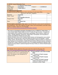 I. ASCRC General Education Form VI: Historical &amp; Cultural Studies Group Drama/Dance