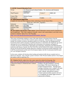 I. ASCRC General Education Form Group Perspectives