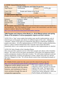 I. ASCRC General Education Form Group X Indigenous and Global Perspectives Group Dept/Program