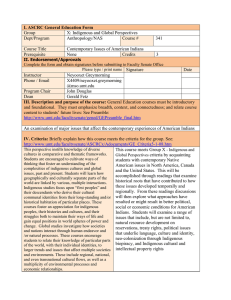 I. ASCRC General Education Form Group X: Indigenous and Global Perspectives Dept/Program