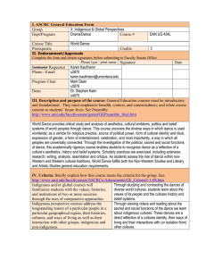 I. ASCRC General Education Form X: Indigenous &amp; Global Perspectives Group Drama/Dance