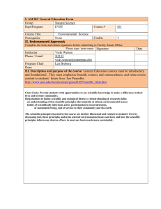 I. ASCRC General Education Form Group Natural Science