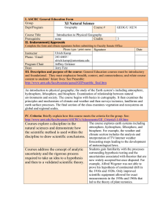 XI Natural Science I. ASCRC General Education Form Group