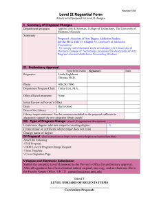 Level II Regential Form  Department/program