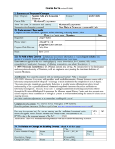 Course Form  Applied Arts and Sciences / SCN 105N