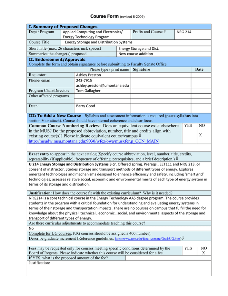 Course Form