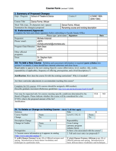 Course Form  School of Theatre &amp; Dance U DANC 165A