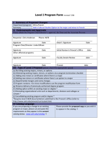 Level I Program Form