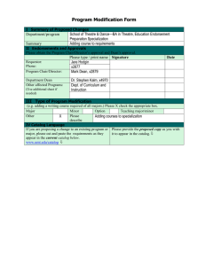 Program Modification Form