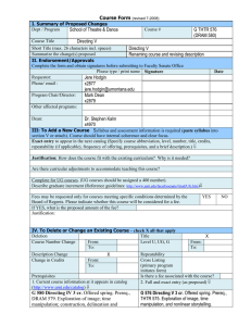 Course Form  School of Theatre &amp; Dance G THTR 576