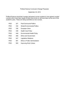 Political Science Curriculum-Change Proposals  September 22, 2010