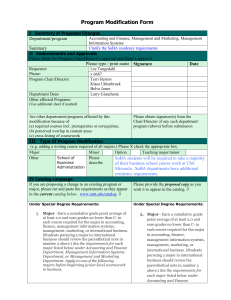 Program Modification Form  Department/program Summary