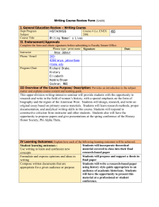 HSTA/WGS 495 Writing Women’s Lives