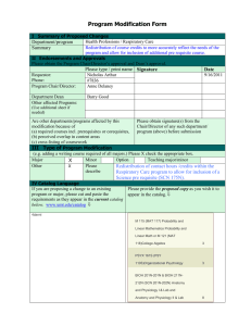 Program Modification Form  Department/program Summary