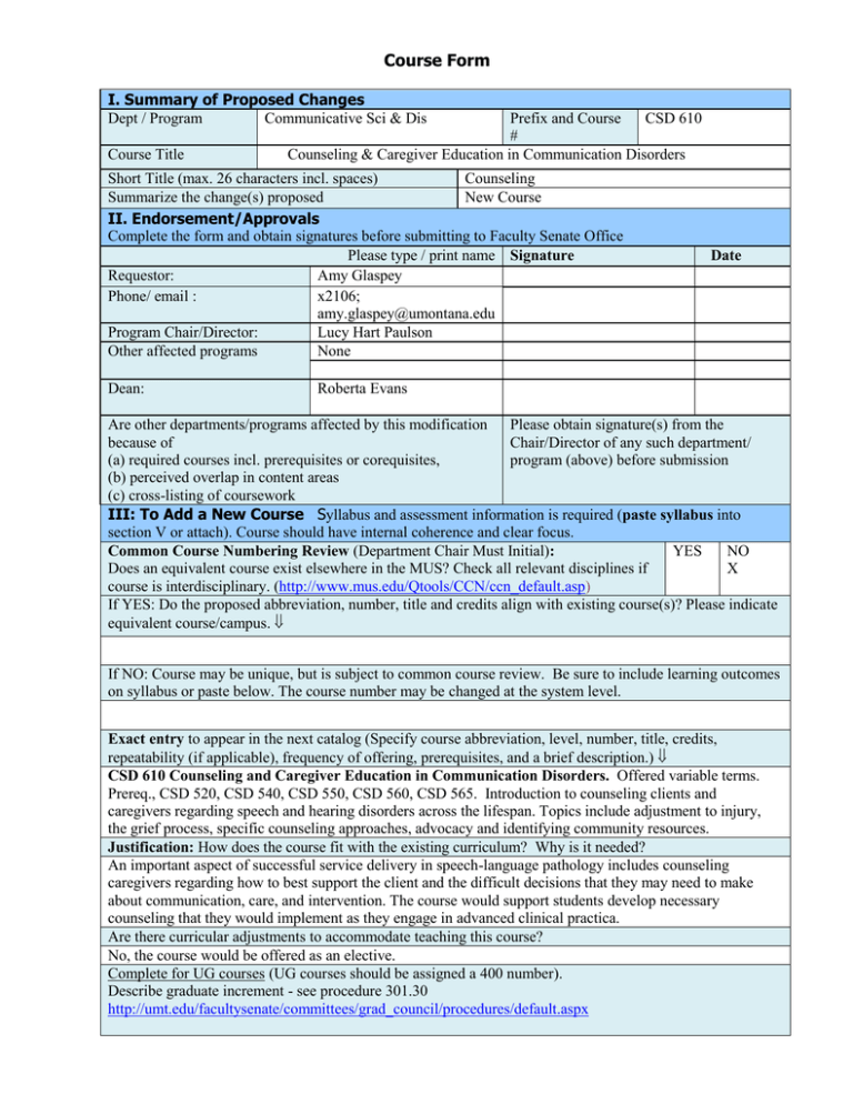 Course Form