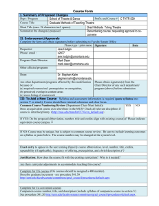 Course Form School of Theatre &amp; Dance C THTR 539