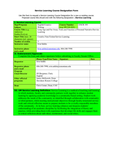 Service Learning Course Designation Form