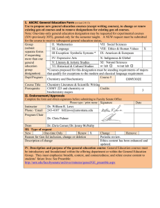 Use to propose new general education courses (except writing courses),... existing gen ed courses and to remove designations for existing...