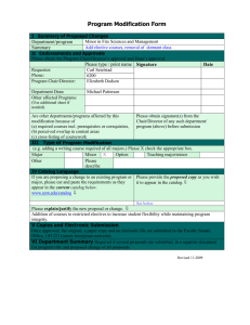 Program Modification Form  Department/program Summary