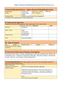 Upper-division Writing Requirement Review Form Society and Conservation/