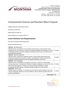 Communicative Sciences and Disorders